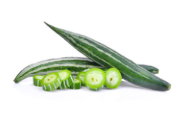 fresh snake gourd isolated on white background