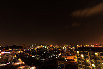 Fototapeta na wymiar Kota Kinabalu city at night, evening scene in Malaysia.