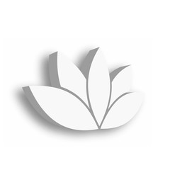 Lotus flower 3d Icon on white background. Wellness, spa, yoga, beauty and healthy lifestyle theme. Vector illustration.