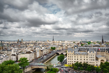 Paris from Notre Dame Cathedral church