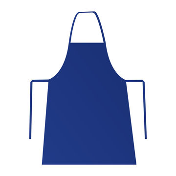 Blue apron isolated. Mockup can be used for branding, logo or text. Vector illustration