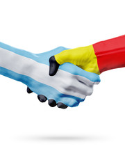 Flags Argentina, Belgium countries, partnership, national sports team