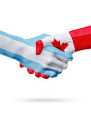 Flags Argentina, Canada countries, partnership, national sports team