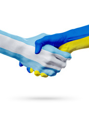 Flags Argentina, Ukraine countries, partnership, national sports team