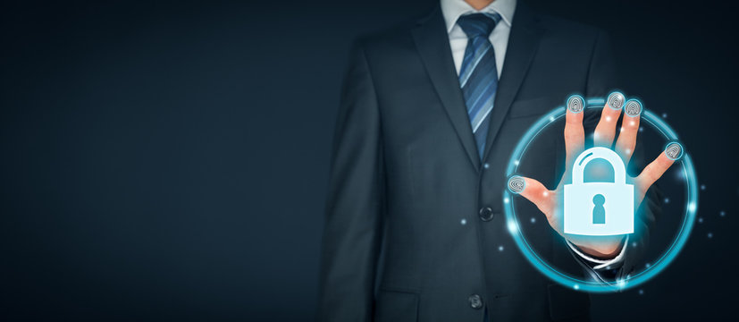 Security concept with fingerprint touch identification and authentication