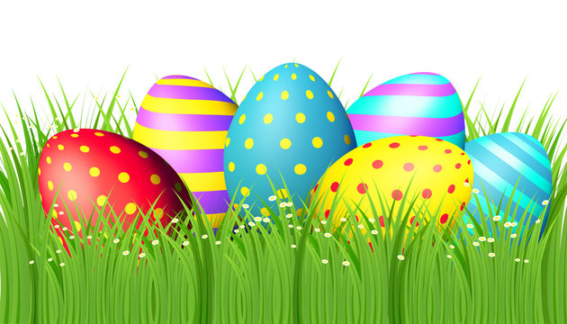 Easter eggs on white background.