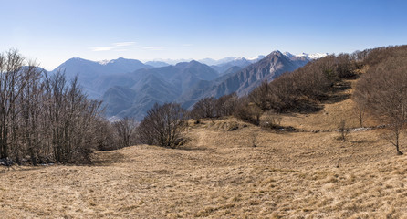 View from Monte San Simeone to Julian Alps in Italy