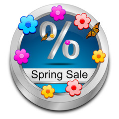 Spring Sale Button - 3D illustration