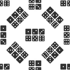 Set of six dices icon seamless pattern on white background. Vector Illustration