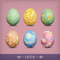 Set of Vintage Easter Eggs