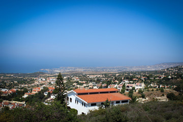 Fototapeta na wymiar City of Paphos view and landscapes near Saint Neophytos Monastery, Cyprus
