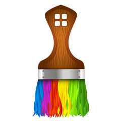 Brush with paint for home