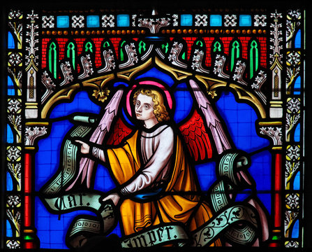 Stained Glass in Brussels Sablon Church - Angel