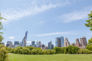 Obraz premium New York City Manhattan skyline panorama view from Central park.