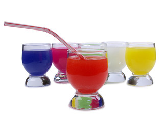 Cocktail in a glass on white background