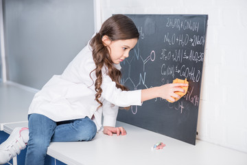 Little girl in laboratory