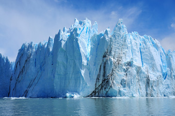 Perito Moreno Glacier, the most beautiful glaciers in the world. Located in Patagonia, Argentina. Travel Destination. Global Warming. - obrazy, fototapety, plakaty
