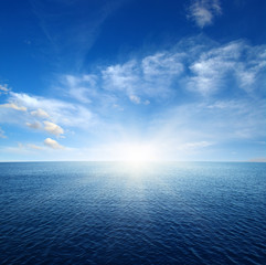 Blue sea and sun
