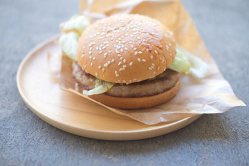 Fresh homemade hamburger