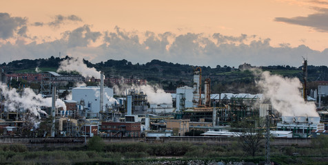 chemical plant in the city