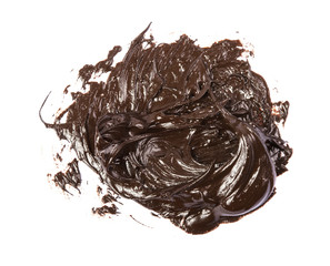 smudge brown oil paint on white background