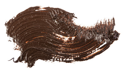 smudge brown oil paint on white background