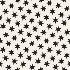 Trendy Texture With Scattered Geometric Shapes. Vector Seamless Pattern.