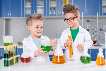 Kids in chemical lab