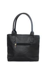 Large leather black bag isolated on white