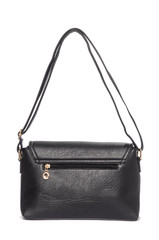 Black leather clutch isolated on white