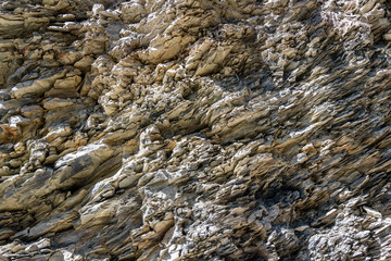 Layered structure of stone rock
