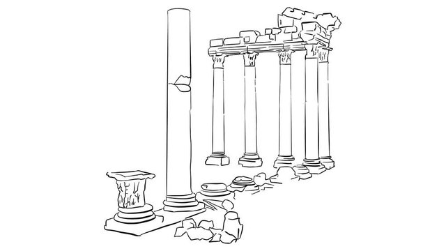 Temple of Apollon, Antalya, Turkey Animation