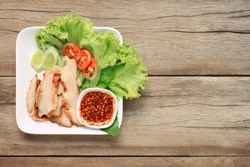 Grilled Pork of thai foods.