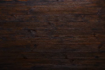 Rolgordijnen Donkere houten tafel textuur achtergrond bovenaanzicht © nevodka.com
