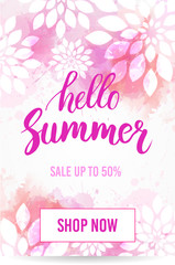 Hello summer sale banner