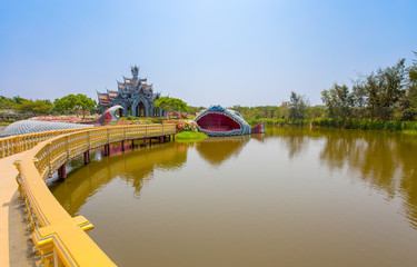 SAMUT PRAKAN, THAILAND, MARCH, 6, 2017 - Sumeru Mountain Palace in Ancient City Park, Muang Boran,...