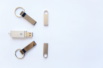 USB stick on white background.