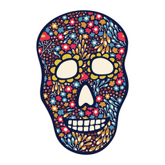 Hand drawn skull for Day of death feast. 