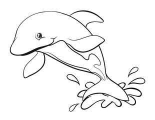 Fototapeta na wymiar Doodles drafting animal for dolphin