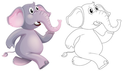 Obraz na płótnie Canvas Doodle animal for elephant