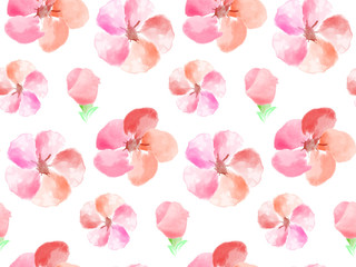 Seamless Watercolor floral pattern. Vector Flower Pattern
