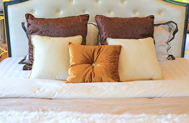 luxury pillows on the bed