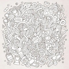Cartoon cute doodles hand drawn Medical illustration