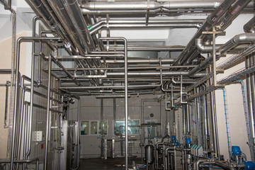 Equipment supply milk on the factory milk.