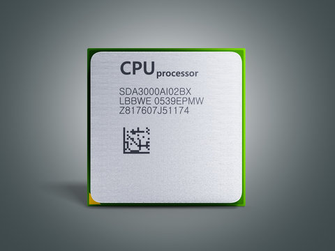 Central Computer Processors CPU High resolution 3d render on grey