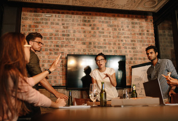 Young business professionals having a meeting