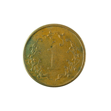 1 zimbabwean cent coin (1989) obverse isolated on white background
