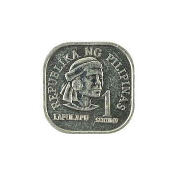 1 philippine sentimo coin (1975) obverse isolated on white background
