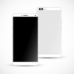 White Smart Phone Vector Illustration isolated on white.