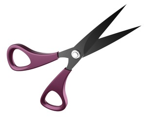 3d illustration scissors on a white background